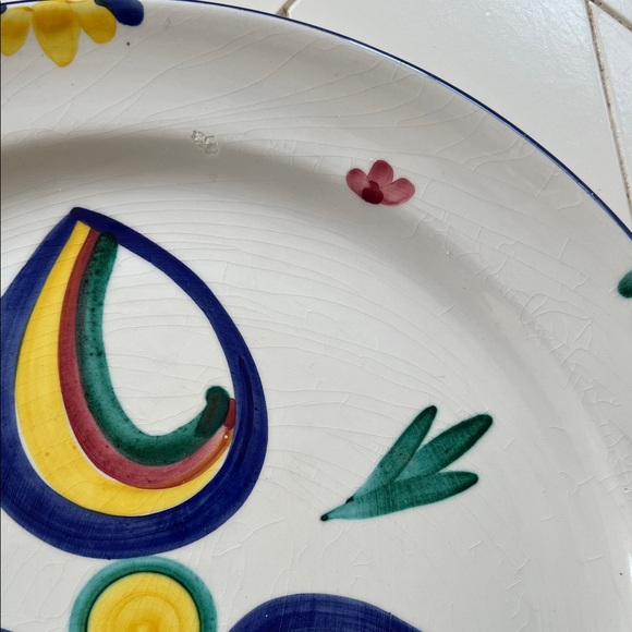 80s Vintage Studio Nova Multicolor Carnival Decorative Platter - Picture 3 of 6